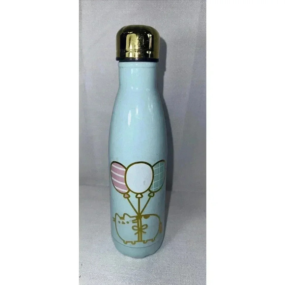 Pusheen Drinking Jug Water Bottle with balloons and gold screw‎ cap USED AS IS - Picture 1 of 7